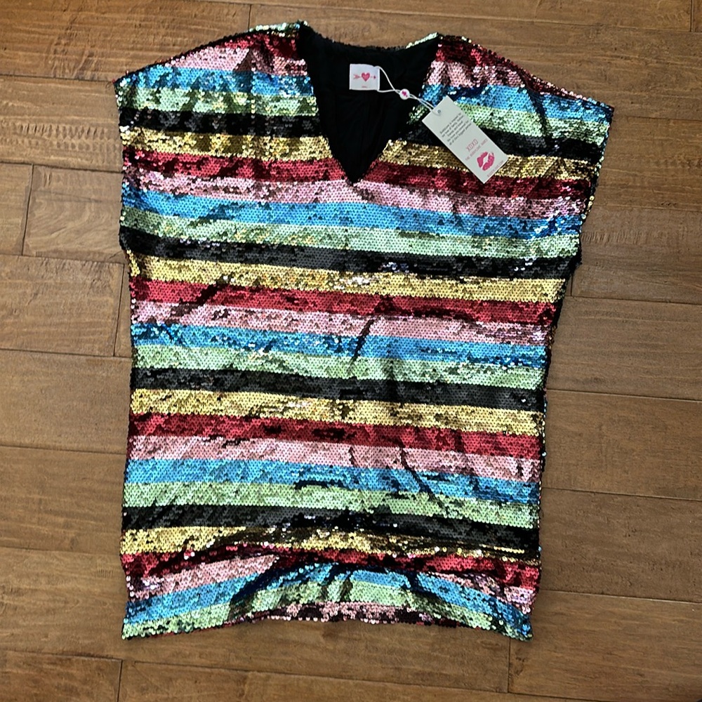 NWT Buddy Love sequin stripe mini dress small